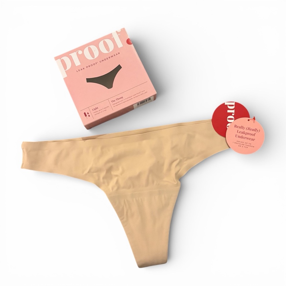 New Proof Leak Proof Beige The‎ Thong - Size L